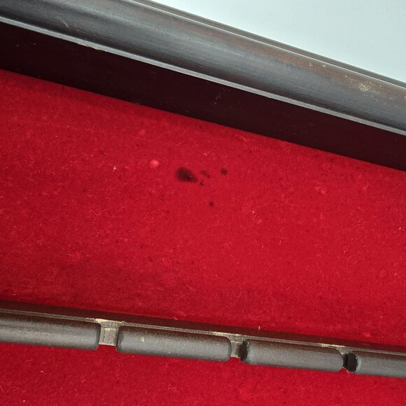 Shadow Box Display Frame Wood Red Velvet Insert Black Finish Mid-Century, Spoons - Picture 3 of 8